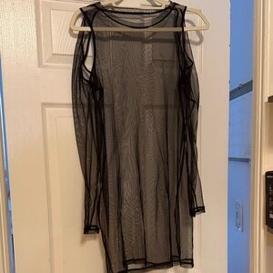 Ragged priest Black Sheer Mesh Long Sleeve Dress